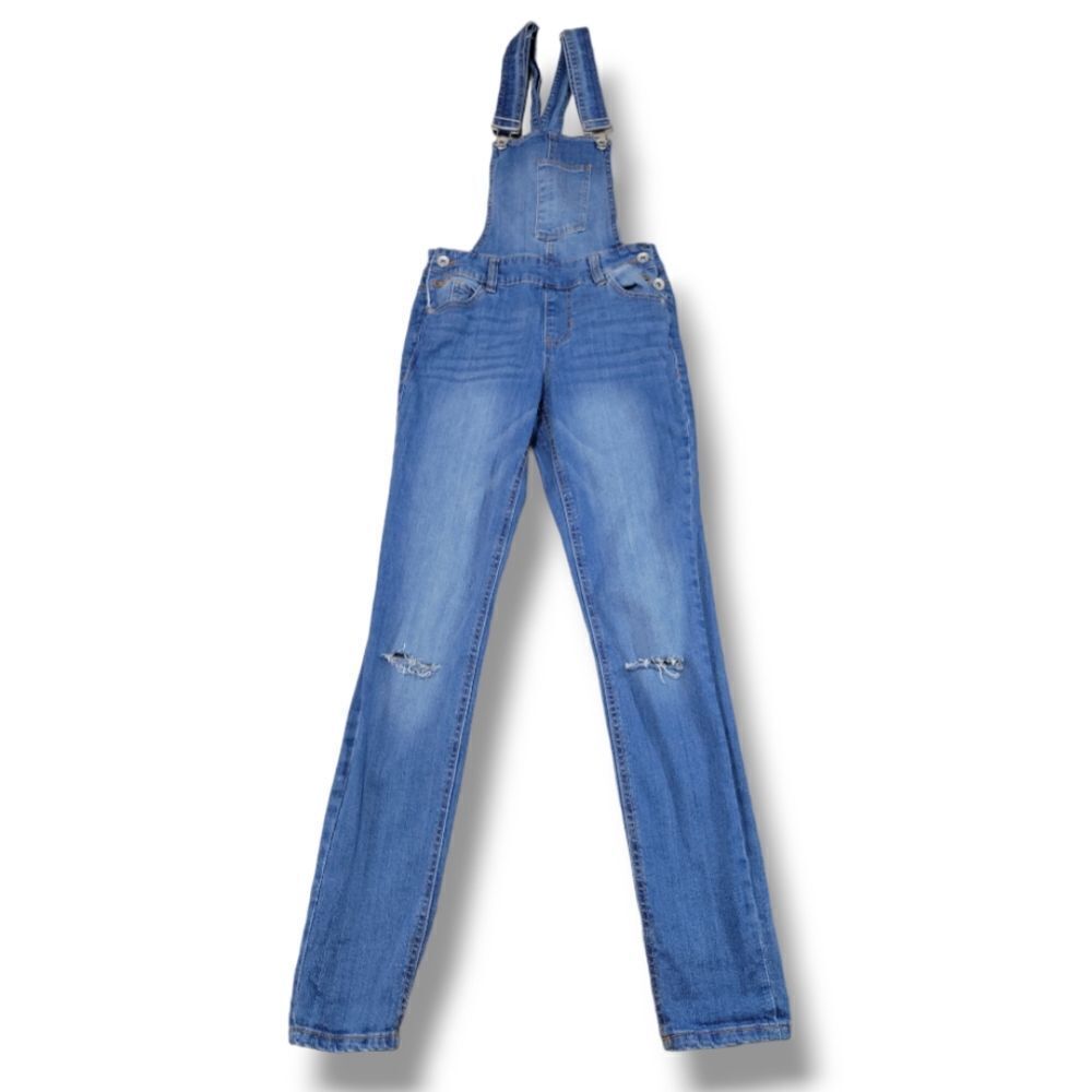 Dollhouse Overall Jeans Size 1 Denim Overalls Skinny Jeans Ankle Distressed Blue